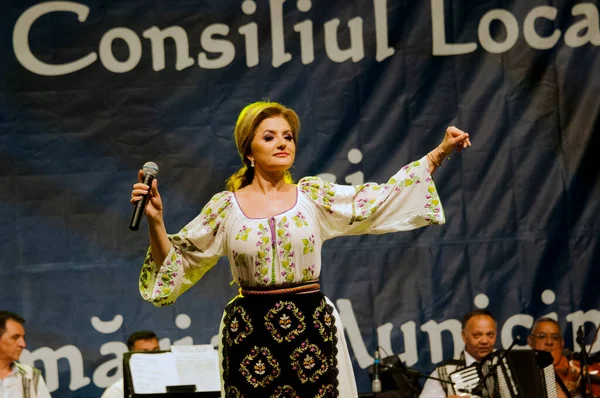 Artista Vestito Costume Popolare Delle Donne Del Banato Costume Romaniafolk — Foto Stock