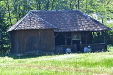 Geleneksel Romen tarzında ev, basitlik ve alçakgönüllülük, fayda ve doğal malzemeler, katı mimari, doğayla ilişkili olarak yapılmış, kapı eşiği kısa, pencereler küçük