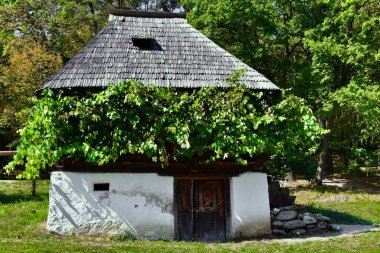 Geleneksel Romen tarzında ev, basitlik ve alçakgönüllülük, fayda ve doğal malzemeler, katı mimari, doğayla ilişkili olarak yapılmış, kapı eşiği kısa, pencereler küçük