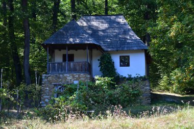 Geleneksel Romen tarzında ev, basitlik ve alçakgönüllülük, fayda ve doğal malzemeler, katı mimari, doğayla ilişkili olarak yapılmış, kapı eşiği kısa, pencereler küçük