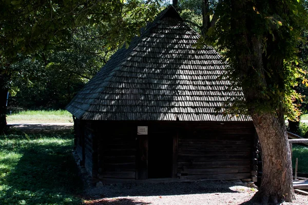 Σπίτι Παραδοσιακό Ρουμανικό Στυλ Χαρακτηρίζεται Από Την Απλότητα Και Σεμνότητα — Φωτογραφία Αρχείου