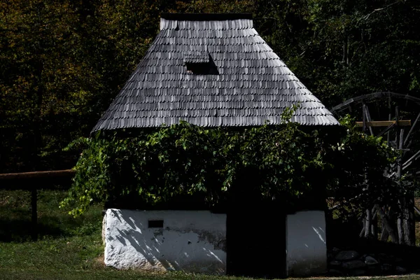 Casa Estilo Romeno Tradicional Caracterizada Pela Simplicidade Modéstia Utilidade Materiais — Fotografia de Stock