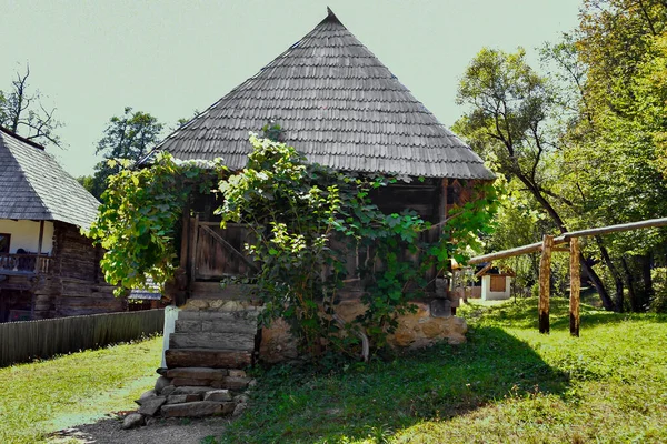 Casa Estilo Romeno Tradicional Caracterizada Pela Simplicidade Modéstia Utilidade Materiais — Fotografia de Stock