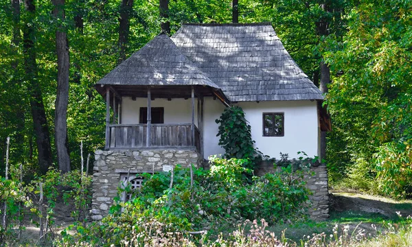Ház Hagyományos Román Stílusban Jellemzi Egyszerűség Szerénység Hasznosság Természetes Anyagok — Stock Fotó