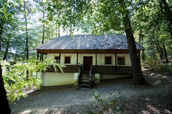 Dom Tradycyjnym Rumuńskim Stylu Charakteryzuje Się Prostotą Skromnością Użytecznością Naturalnymi — Zdjęcie stockowe