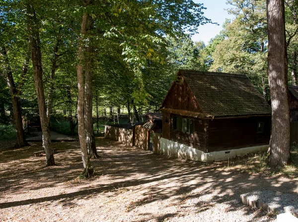 Geleneksel Romen tarzında ev, basitlik ve alçakgönüllülük, fayda ve doğal malzemeler, katı mimari, doğayla ilişkili olarak yapılmış, kapı eşiği kısa, pencereler küçük