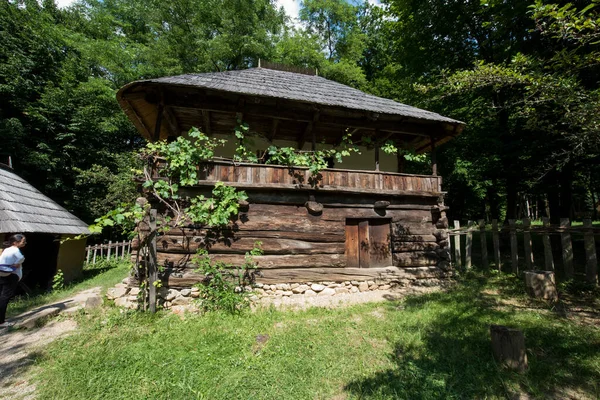 Geleneksel Romen tarzında ev, basitlik ve alçakgönüllülük, fayda ve doğal malzemeler, katı mimari, doğayla ilişkili olarak yapılmış, kapı eşiği kısa, pencereler küçük