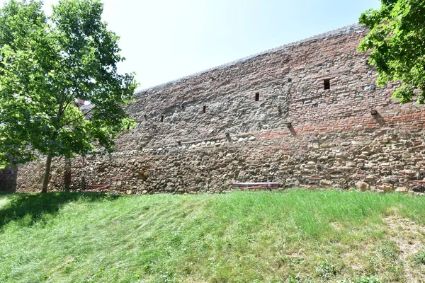 Middeleeuwse Vesting Van Sibiu Fort Gebouwd Van Steen Baksteen Een — Stockfoto
