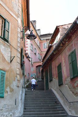 Sibiu 'nun tarihi merkezi şehrin merkezidir, üç pazarın etrafında yoğunlaşmıştır. Tarihi merkezde mimarsız evler inşa edilmiştir ve zanaatkarlar loncası bunları olasılıklara göre inşa etmiştir.