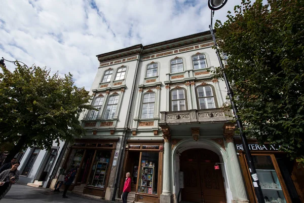 Historic Center Sibiu Central Area City Concentrated Three Markets Houses — Stock Photo, Image