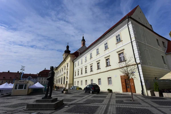 Historic Center Sibiu Central Area City Concentrated Three Markets Houses — Stock Photo, Image