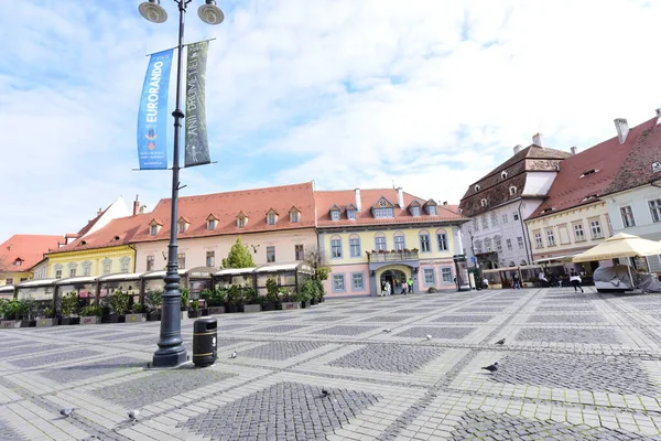 Historické Centrum Sibiu Centrální Část Města Soustředěné Kolem Tří Trhu — Stock fotografie