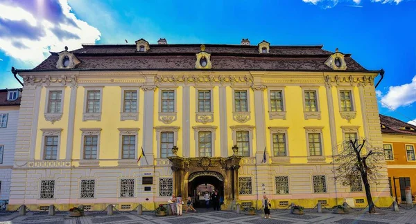 Historické Centrum Sibiu Centrální Část Města Soustředěné Kolem Tří Trhu — Stock fotografie