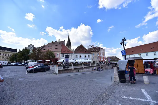 Centro Histórico Sibiu Área Central Cidade Concentrada Torno Três Markets — Fotografia de Stock