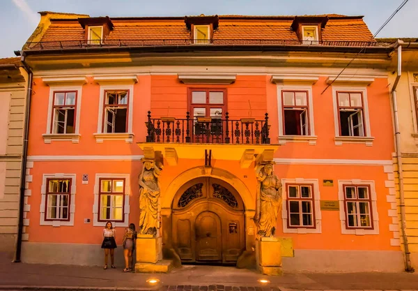 Historic Center Sibiu Central Area City Concentrated Three Markets Houses — Stock Photo, Image