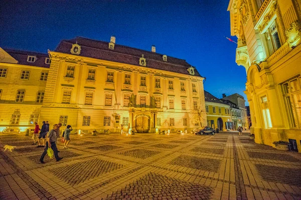 Historic Center Sibiu Central Area City Concentrated Three Markets Houses — Stock Photo, Image