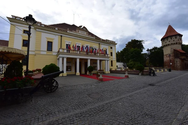 Centro Storico Sibiu Zona Centrale Della Città Concentrata Intorno Tre — Foto Stock