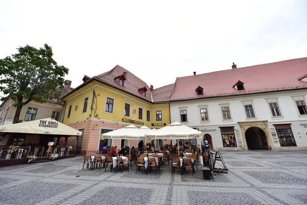 Historyczne Centrum Sibiu Jest Centralną Częścią Miasta Skupioną Wokół Trzech — Zdjęcie stockowe