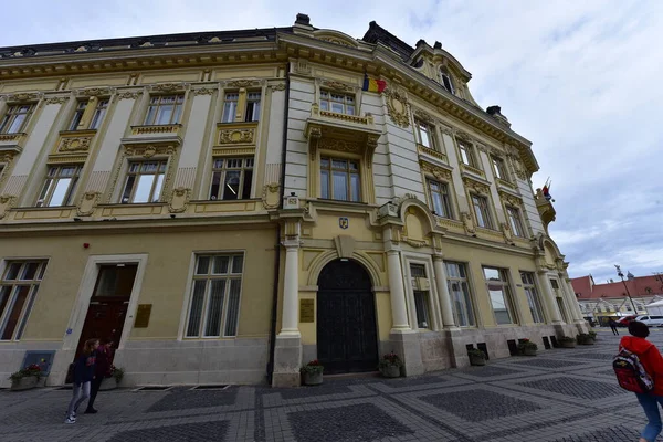 Historic Center Sibiu Central Area City Concentrated Three Markets Houses — Stock Photo, Image