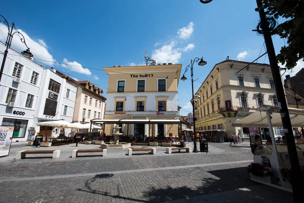 Historické Centrum Sibiu Centrální Část Města Soustředěné Kolem Tří Trhu — Stock fotografie