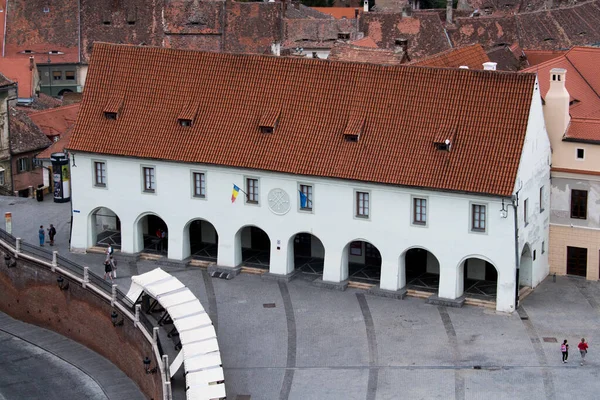 Forteresse Médiévale Sibiu Vue Tour Conseil Connue Sous Nom Ville — Photo