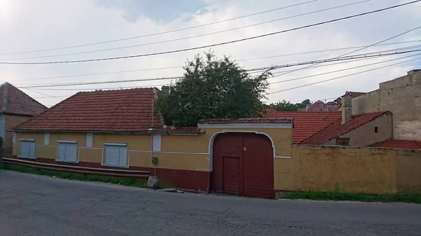 Casas Clareira Sibiu Respeitam Simplicidade Arquitetura Tradicional São Construídas Com — Fotografia de Stock