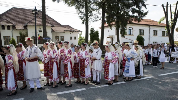 Пастухи Новачи Румыния День Праздника Одеты Национальные Пастырские Костюмы Льняной — стоковое фото