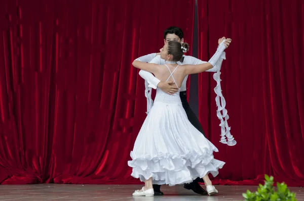 Targu Jiu Roumanie Juin 2018Paires Danse Sportive Aux Jours Ville — Photo