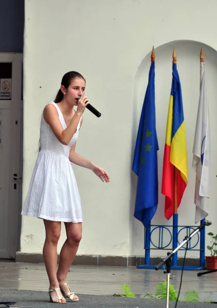 Targu Jiu Rumania Junio 2018 Cantantes Folclóricos Rumanos Targu Jiu —  Fotos de Stock