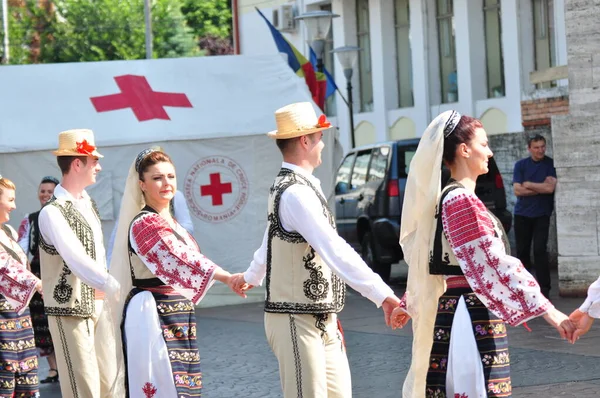 Targu Jiu Romania Maj 2018Artyści Stroju Ludowym Gorjczęści Garnituru Dla — Zdjęcie stockowe