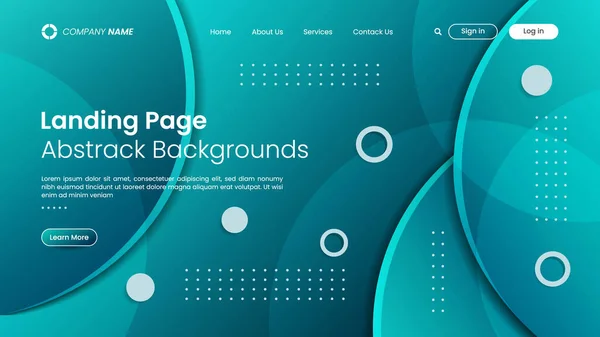 Website Landing Page Design Template Mit Abstraktem Hintergrund Moderne Konzepte — Stockvektor
