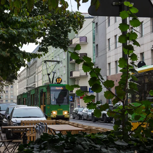 Познан Польша 2021 Улицам Города Ходит Классический Трамвай — стоковое фото
