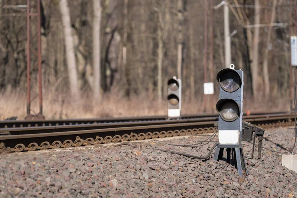 Railway Turnos Luz Sinalização Rilroad — Fotografia de Stock