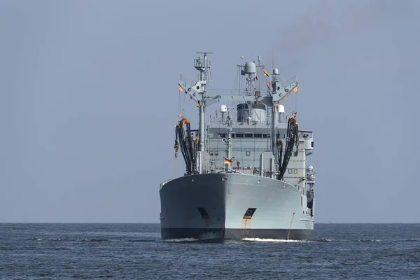 Baltic Sea Germany 2022 Supply Ship German Navy Sailing Sea — Zdjęcie stockowe