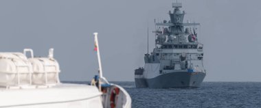 CORVETTE - A warship of the German Navy is sailing on sea