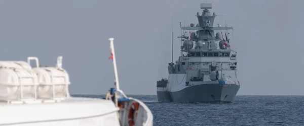 CORVETTE - A warship of the German Navy is sailing on sea