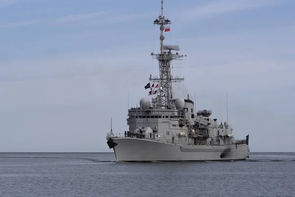 Baltic Sea Poland 2022 Modern French Navy Frigate Sails Sea — Zdjęcie stockowe