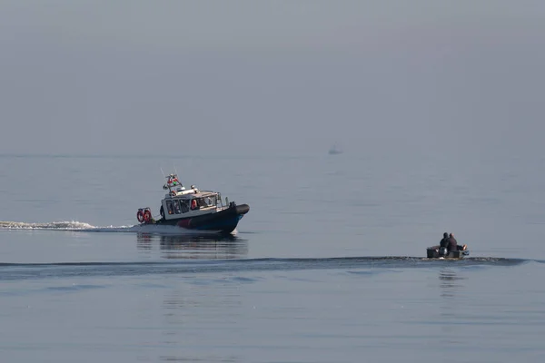 BORDER GUARD - The fast boat is patrolling the sea