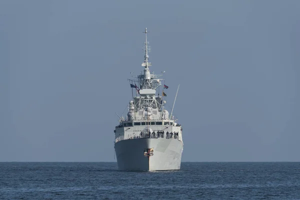 Mar Báltico Polónia 2022 Uma Fragata Marinha Canadense Navega Mar — Fotografia de Stock