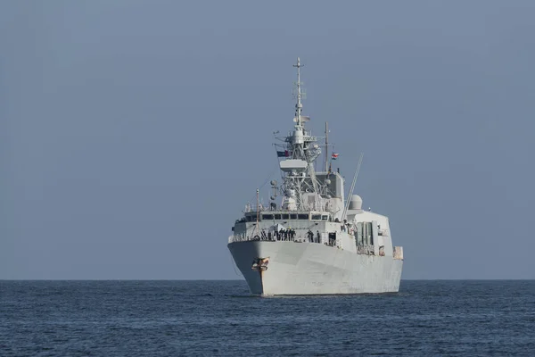 Baltic Sea Poland 2022 Canadian Navy Frigate Sails Sea — стоковое фото