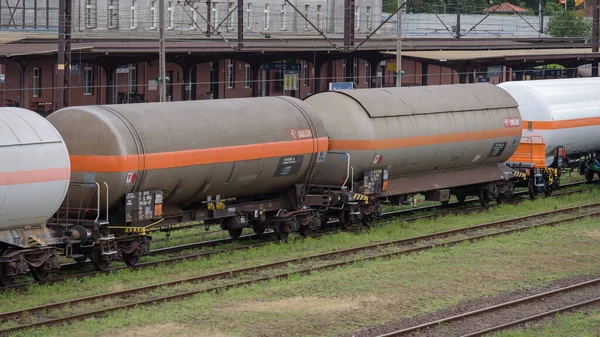 Bialogard West Pomeranian Poland 2022 Railroad Tankers Transportation Gas Siding — Stock Photo, Image