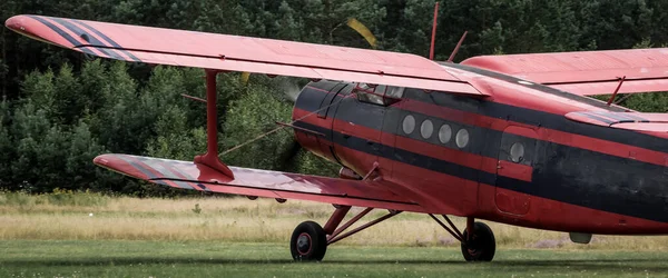 Old Good Classic Plane Preparations Recreational Flights Airport — Stock Fotó