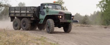 OLD MILITARY VEHICLE - Russian truck at the shows of military enthusiasts