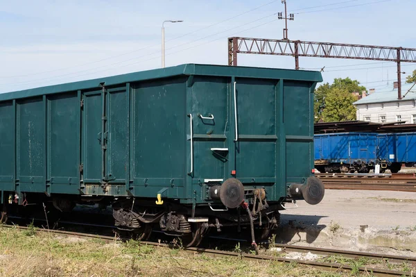 Railway Transport Coal Wagons Railway Station Siding — Stockfoto