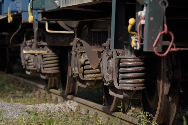 Transport Ferroviaire Wagons Marchandises Sur Une Voie Évitement — Photo