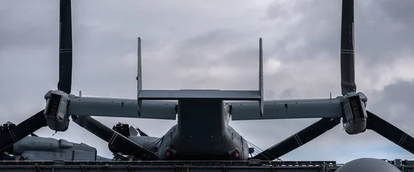 Amphibious Assault Ship Plane Борту Військового Корабля — стокове фото