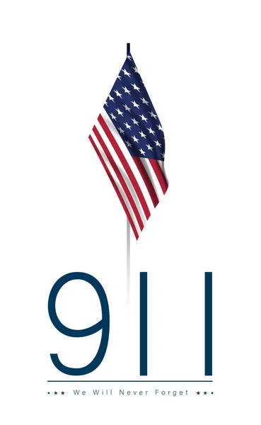 Vector Illustration 911 Patriot Day New York City Skyline Twin — Stockvektor