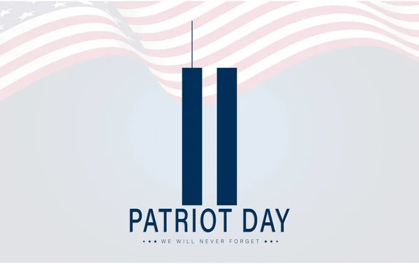 Vector Illustration 911 Patriot Day New York City Skyline Twin — 스톡 벡터