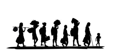 Dünya Mülteci Günü. 20 Haziran vektörü. Uluslararası Göçmenlik Günü konsepti. Web tasarımı, afiş vs. için mülteci günü düz illüstrasyonuName.