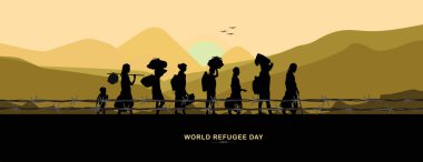 World Refugee Day. 20 June-vector. International immigration day concept background. Refugee day flat illustration for web design, banner etc. clipart